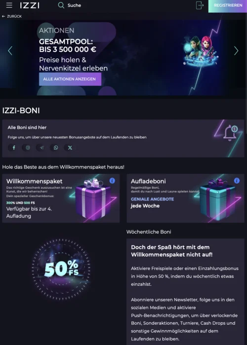 Bonus Izzi Casino